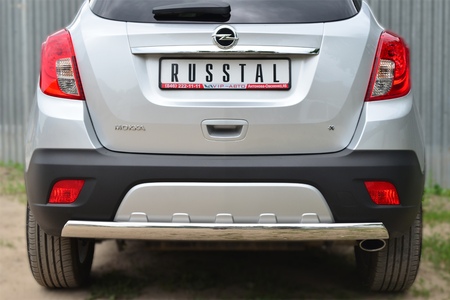 Защита заднего бампера d75х42 дуга RUSSTAL Opel Mokka (2013-2019) OMZ-001359