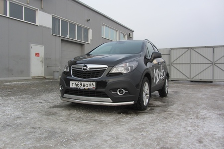 Защита переднего бампера d57 длинная Opel Mokka (2013-2020) OPMOK13-003