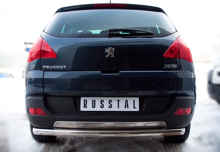 Защита заднего бампера d63 дуга RUSSTAL Peugeot 3008 (2009-2013) P38Z-000430