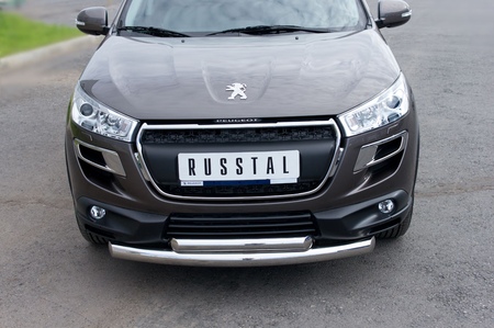 Защита переднего бампера d76х63 дуга RUSSTAL Peugeot 4008 (2012-2016) P48Z-000531