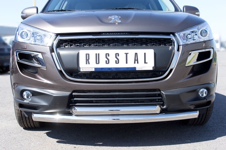 Защита переднего бампера d63х63 RUSSTAL Peugeot 4008 (2012-2016) P48Z-000532