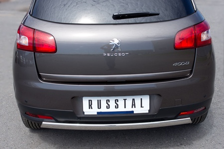 Защита заднего бампера d75х42 овал RUSSTAL Peugeot 4008 (2012-2016) P48Z-000539