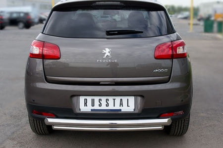 Защита заднего бампера d76х42 нижняя RUSSTAL Peugeot 4008 (2012-2016) P48Z-000540