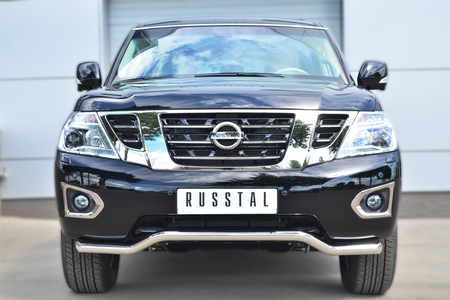 Защита переднего бампера d63 волна RUSSTAL Nissan Patrol (2014-2020) PATZ-001727