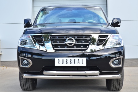 Защита переднего бампера d76 дуга d76 дуга RUSSTAL Nissan Patrol (2014-2020) PATZ-001730