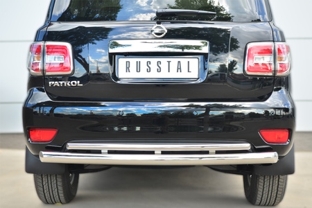 Защита заднего бампера d76 дуга d42 дуга RUSSTAL Nissan Patrol (2014-2020) PATZ-001734