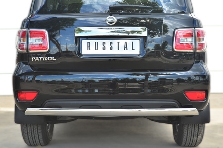 Защита заднего бампера d75х42 дуга RUSSTAL Nissan Patrol (2014-2020) PATZ-001736