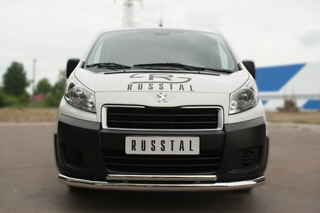 Защита переднего бампера d63 секции d42 дуга RUSSTAL Peugeot Expert (2007-2016) PEXZ-002118