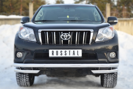 Защита переднего бампера d63 секции d63 уголки RUSSTAL Toyota Land Cruiser Prado 150 (2009-2013) PNZ-001616