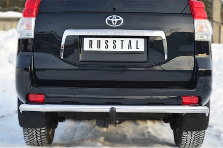 Защита заднего бампера d63 секции на RUSSTAL Toyota Land Cruiser Prado 150 (2009-2013) PNZ-001617