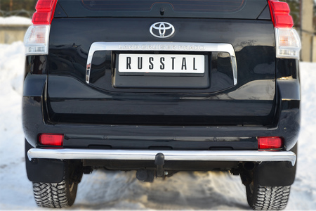 Защита заднего бампера d63 секции на RUSSTAL Toyota Land Cruiser Prado 150 (2009-2013) PNZ-001617