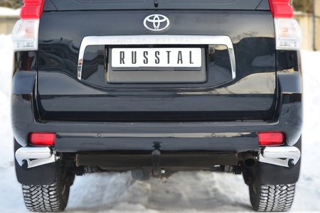 Защита заднего бампера уголки d76 секции RUSSTAL Toyota Land Cruiser Prado 150 (2009-2013) PNZ-001618