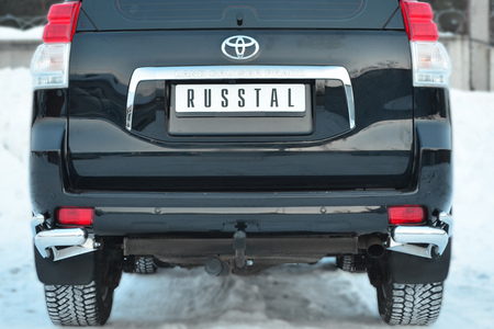 Защита заднего бампера уголки d76 секции d42 секции RUSSTAL Toyota Land Cruiser Prado 150 (2009-2013) PNZ-001619