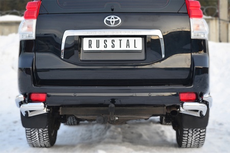 Защита заднего бампера уголки d76 секции d63 секции RUSSTAL Toyota Land Cruiser Prado 150 (2009-2013) PNZ-001620