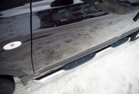 Пороги труба d76 c накладками вариант 1 RUSSTAL Nissan Qashqai (2010-2013) QNT-0007721