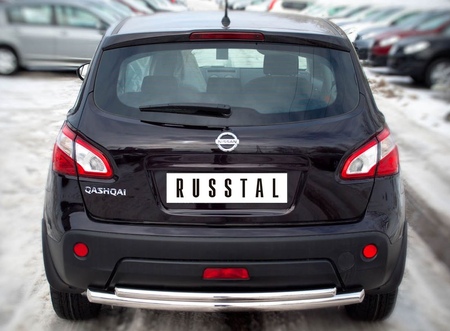 Защита заднего бампера d63х42 дуга RUSSTAL Nissan Qashqai (2010-2013) QNZ-000774