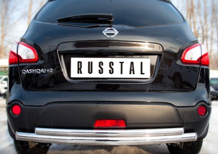 Защита заднего бампера d63х42 дуга RUSSTAL Nissan Qashqai+2 (2010-2013) QNZ-001774