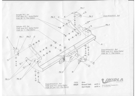 Фаркоп Imiola для Renault Trafic (2001-2014) R.024