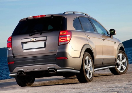 Защита заднего бампера d57 уголки Chevrolet Captiva (2013-2016) R.1006.008