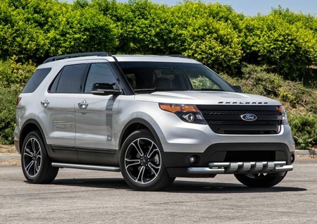 Защита переднего бампера d76+d57 с профильной защитой картера Ford Explorer (2011-2015) R.1804.002