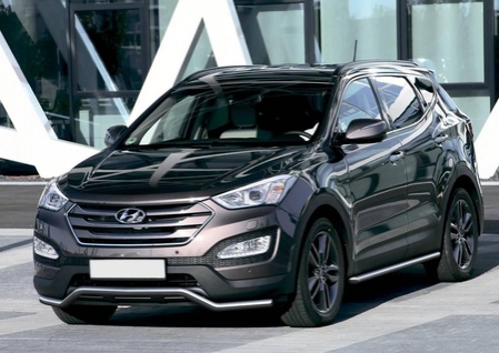 Защита переднего бампера d57 волна Hyundai Santafe (2012-2016) R.2306.001