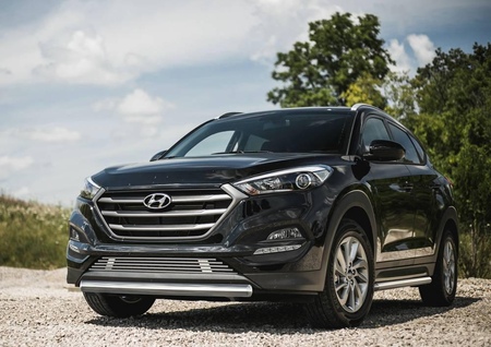 Защита переднего бампера 75x42 овал Hyundai Tucson (2015-2019) R.2308.003