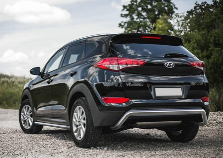 Защита заднего бампера d57 скоба Hyundai Tucson (2015-2018) R.2308.009