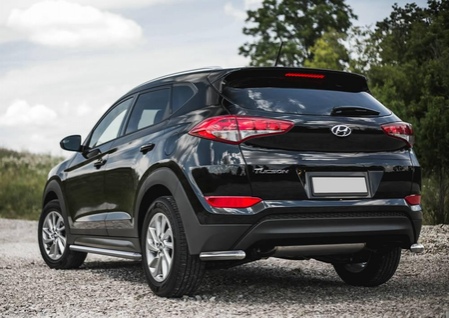 Защита заднего бампера d42 уголки Hyundai Tucson (2015-2018) R.2308.010