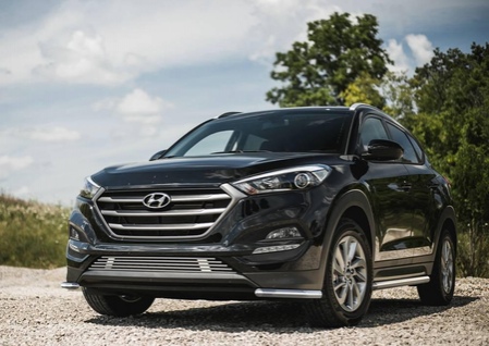 Защита переднего бампера d42 уголки Hyundai Tucson (2015-2018) R.2308.011