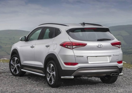 Защита заднего бампера d57 уголки Hyundai Tucson, HighTech (2015-2018) R.2308.013