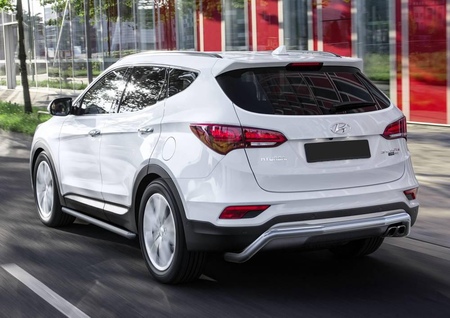 Защита заднего бампера d57 скоба Hyundai Santafe (2015-2018) R.2309.005