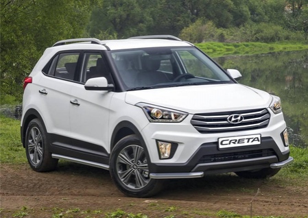 Защита переднего бампера d57 уголки Hyundai Creta (2016-2021) R.2310.003
