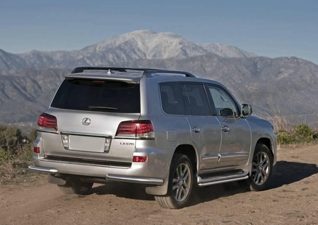 Защита заднего бампера d76 уголки Lexus LX (2012-2015) R.3206.008