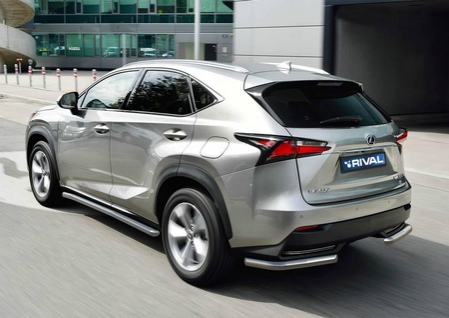 Защита заднего бампера d57 уголки Lexus NX (2014-2017) R.3209.002