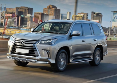 Защита переднего бампера d76+d57 с профильной защитой картера Lexus LX (2015-2022) R.3210.001