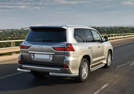 Защита заднего бампера d76 уголки Lexus LX (2015-2022) R.3210.008