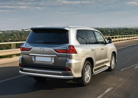 Защита заднего бампера 75х42 овал Lexus LX (2015-2022) R.3210.009