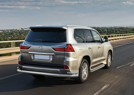 Защита заднего бампера d76+d42 Lexus LX (2015-2022) R.3210.010