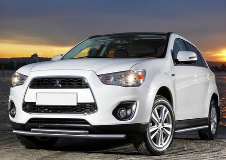 Защита переднего бампера d57+d42 Mitsubishi ASX (2010-2015) R.4006.003