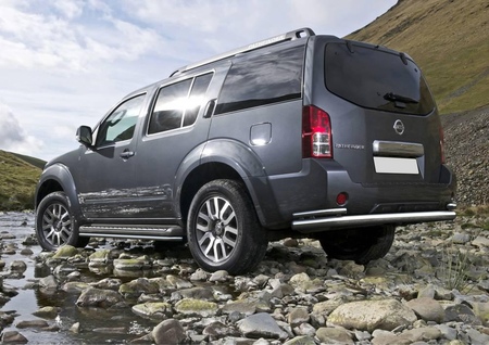 Защита заднего бампера d76+d42 Nissan Pathfinder (2010-2014) R.4105.008