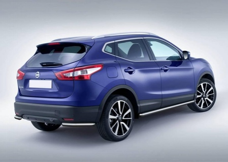 Защита заднего бампера d57 уголки Nissan Qashqai (2013-2019) R.4118.004