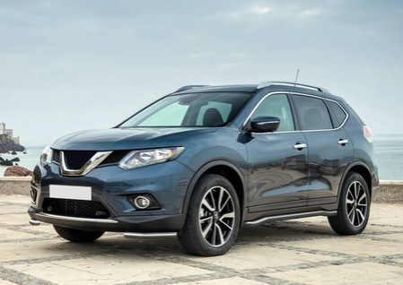 Защита переднего бампера d42 уголки Nissan X-Trail (2015-2018) R.4122.004