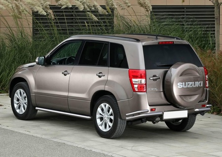 Защита заднего бампера d57+d42 уголки Suzuki Grand Vitara (2012-2016) R.5507.008