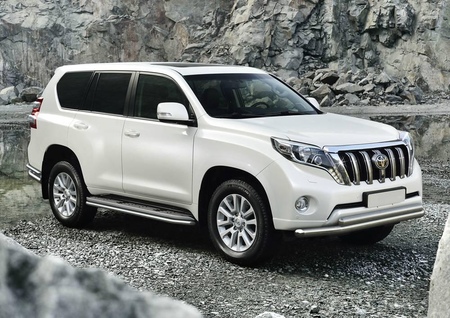 Защита переднего бампера d76+75x42 Toyota Land Cruiser Prado (2009-2017) R.5704.030
