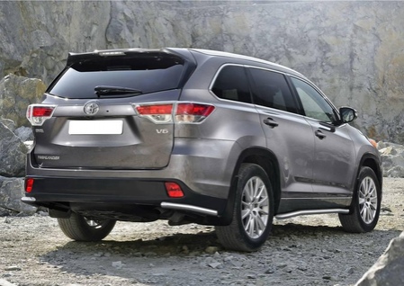 Защита заднего бампера d57 уголки Toyota Highlander (2014-2019) R.5715.010