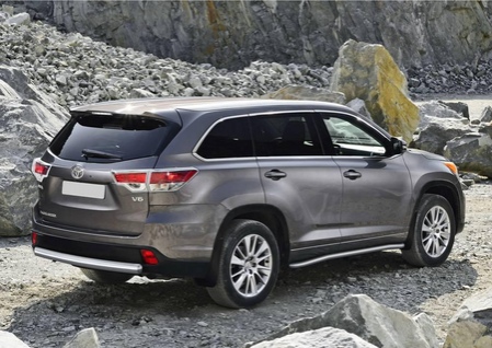 Защита заднего бампера 75х42 Toyota Highlander (2014-2019) R.5715.012