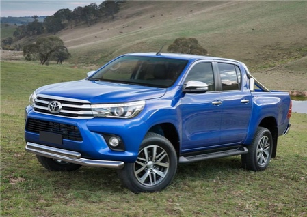 Защита переднего бампера d76+75х42 овал Toyota Hilux (2015-2023) R.5716.002