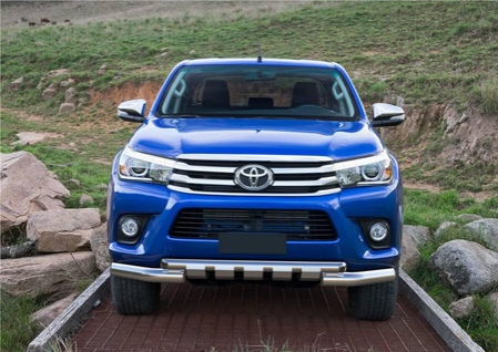 Защита переднего бампера d76+d57 с профильной защитой картера Toyota Hilux (2015-2024) R.5716.003