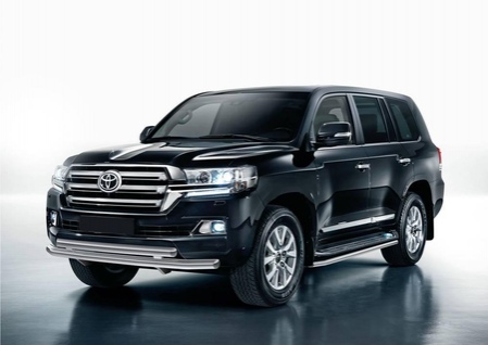 Защита переднего бампера d76+75x42 овал Toyota Land Cruiser 200 (2015-2021) R.5717.003