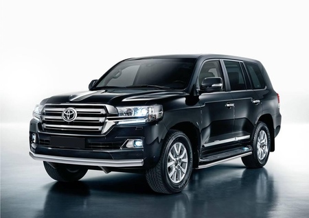 Защита переднего бампера 75х42 овал Toyota Land Cruiser 200 (2015-2021) R.5717.006